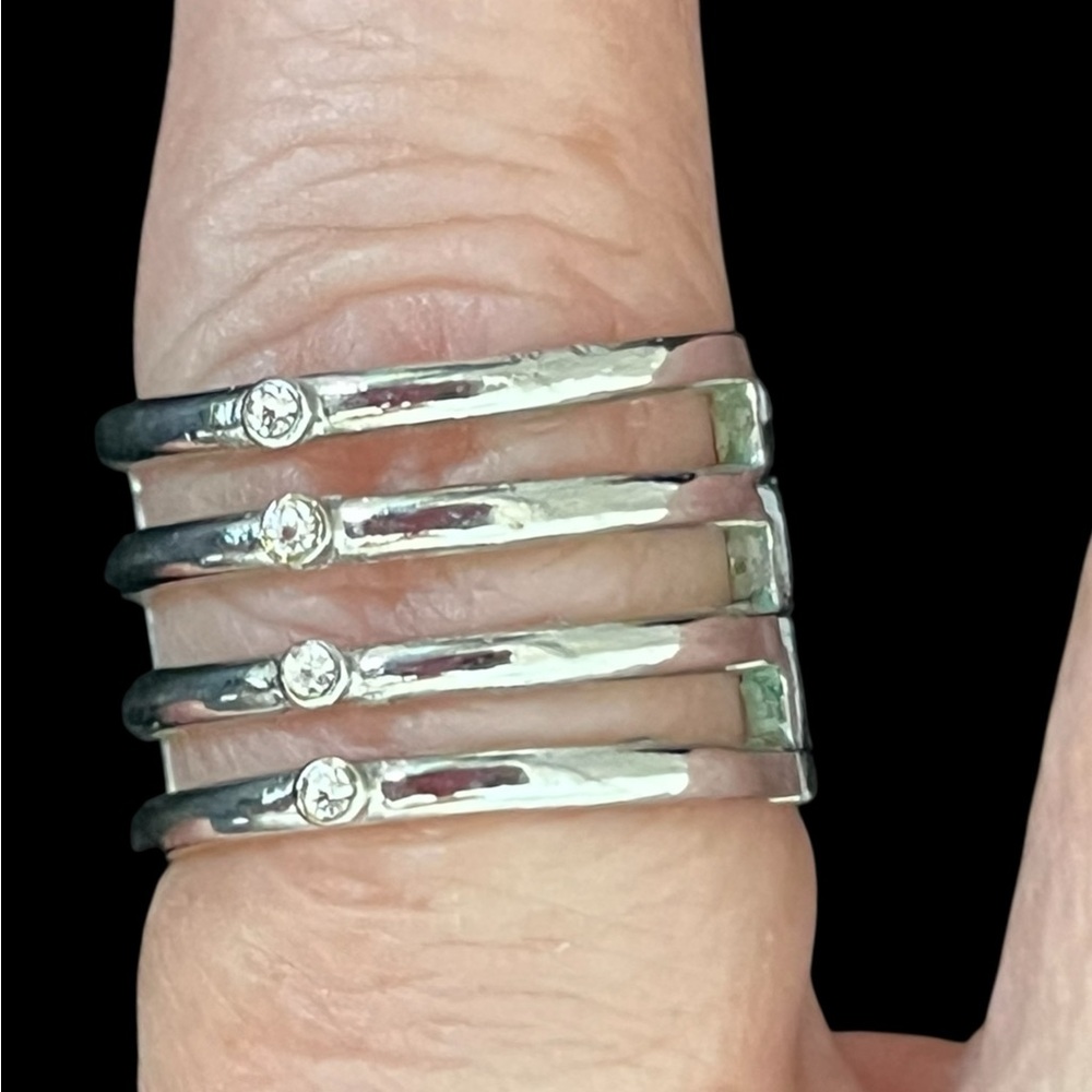 Stainless steel Stacked Rings size 7.5